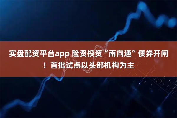 实盘配资平台app 险资投资“南向通”债券开闸！首批试点以头部机构为主